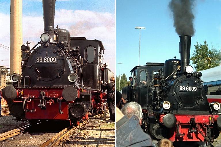 Links: 89 6009 in Dresden (Mai 1996), rechts: in N&uuml;rnberg (Oktober 1999)