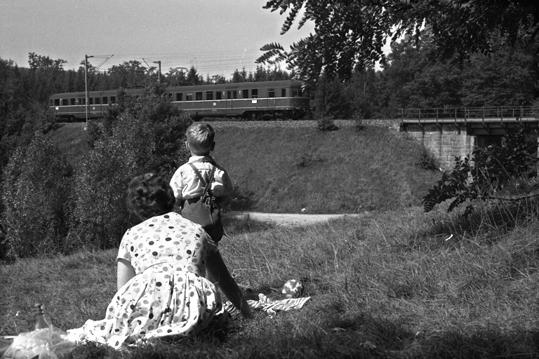 Erster Kontakt mit der G&auml;ubahn an km 18,4 (1964)