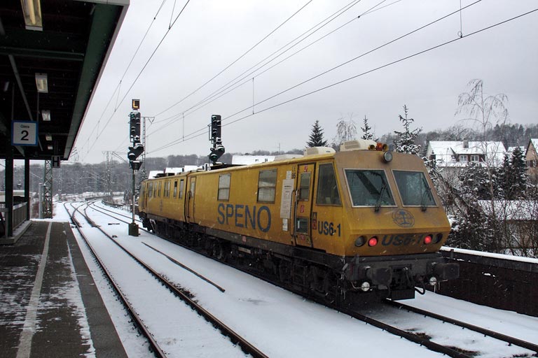 Speno-Ultraschallpr&uuml;fzug US6-1 bei km 16,8 (Februar 2005)