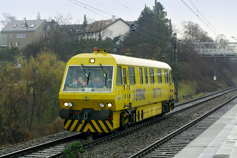 Schienenoberfl&auml;chen-Me&szlig;triebwagen Speno SM 775 bei km 14,2 (M&auml;rz 2007)