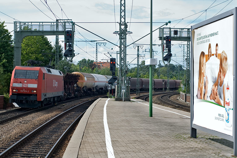 152 016 mit FE 44695 bei km 16,6 (August 2008)