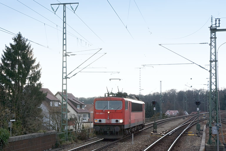 155 096 bei km 16,8 (Februar 2008)