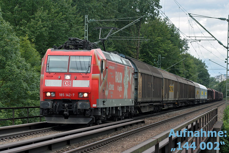 185 142 mit FE 44696 bei km 23,2 (August 2008)