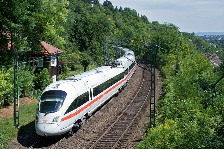 Baureihe 411 als ICE 185 bei km 9,2 (August 2008)