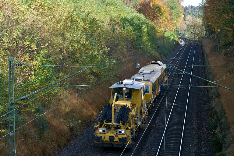 Gleisbauzug bei km 19,0 (Oktober 2008)