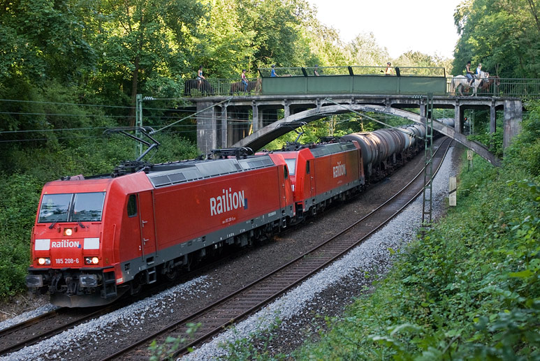 185 208 und 185 229 bei km 11,6 (Juni 2009)