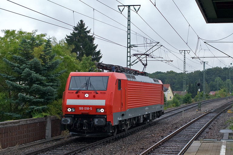 189 018 bei km 16,8 (August 2009)