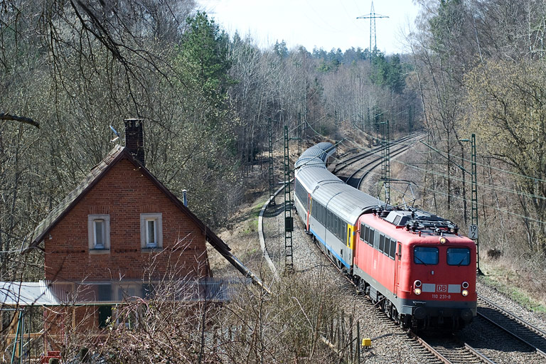 110 231 mit IC 280 bei km 19,2 (April 2010)