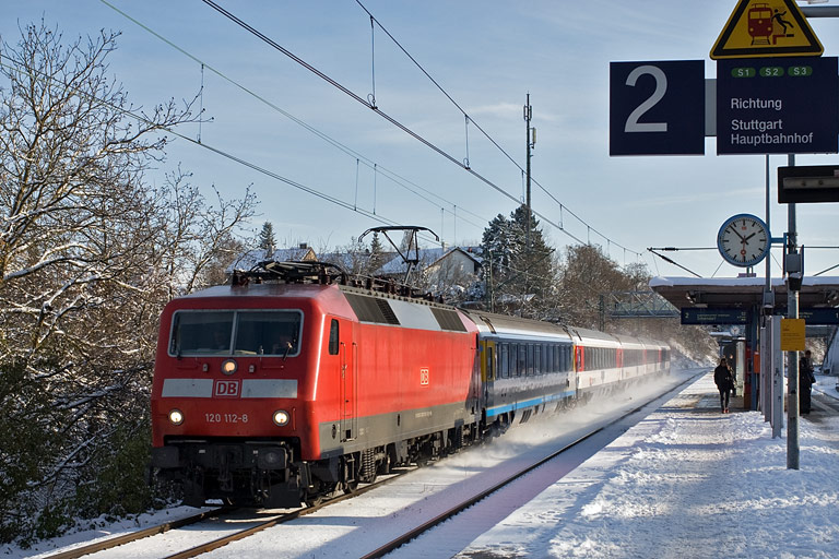 120 112 mit IC 280 bei km 14,2 (November 2010)
