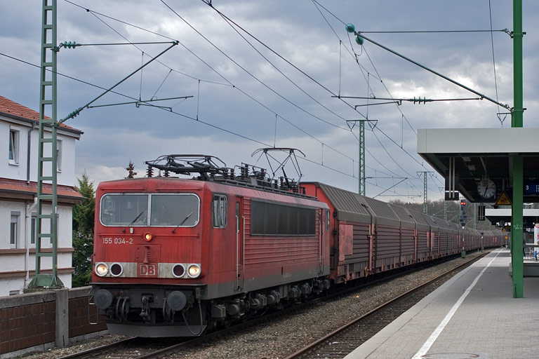 155 034 mit CSQ 60080 bei km 16,8 (M&auml;rz 2010)