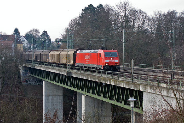 185 291 mit FE 44698 bei km 14,6 (M&auml;rz 2010)