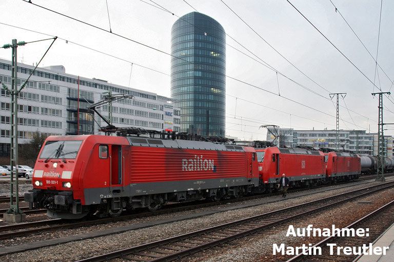 189 001, 185 113 und 185 148 bei km 15,6 (M&auml;rz 2010)