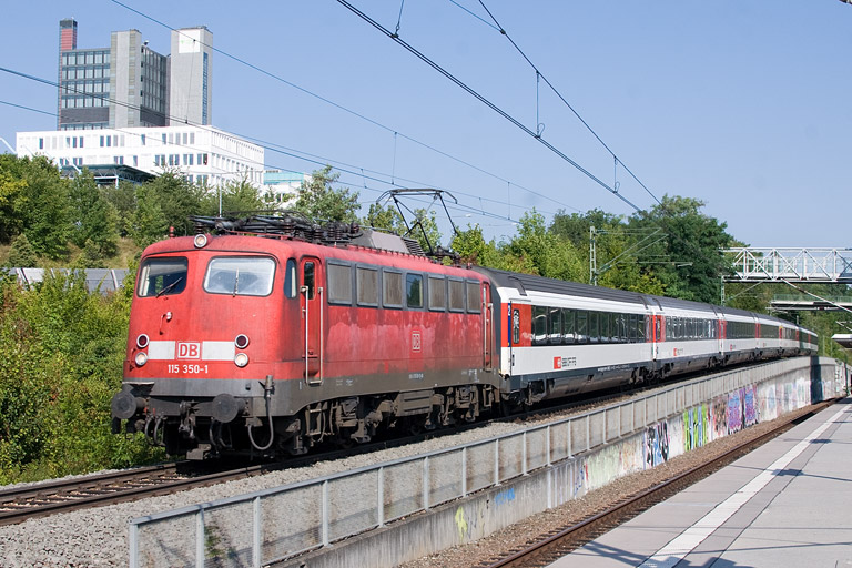 115 350 mit IC 183 bei km 14,2 (August 2012)