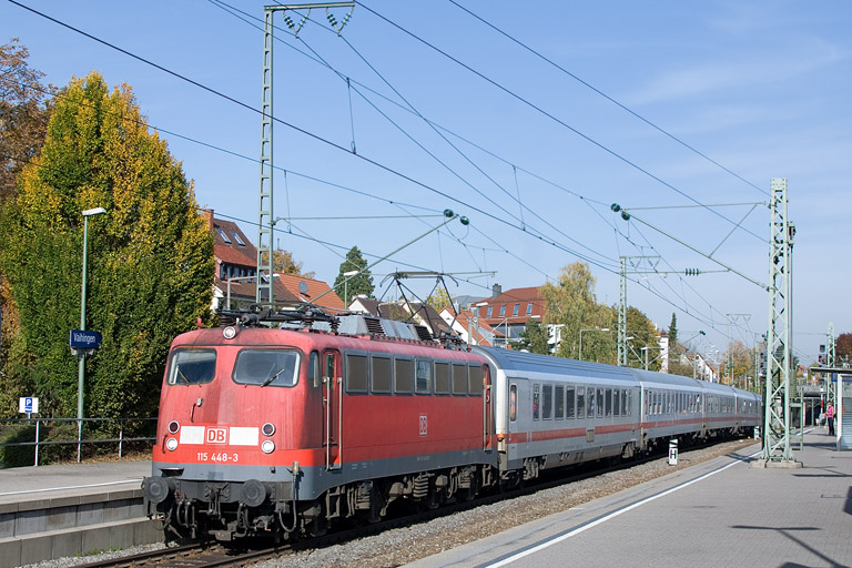 115 448 mit IC 1681 bei km 15,6 (Oktober 2012)