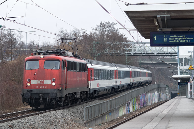 115 448 mit IC 187 bei km 14,2 (M&auml;rz 2012)