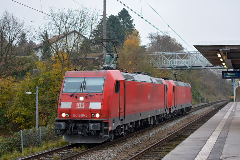 185 348 und 185 386 bei km 14,2 (November 2013)