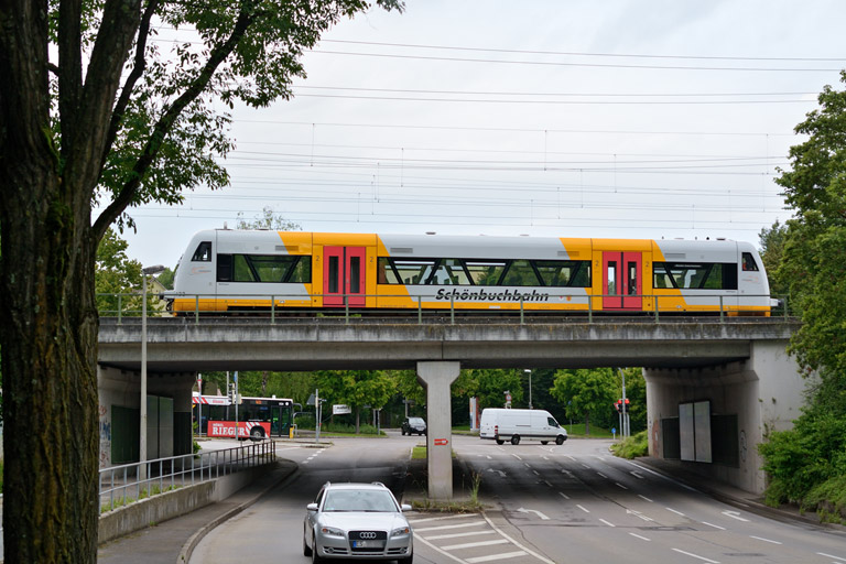 Regioshuttle VT 433 als Tfzf(D) 91983 bei km 16,4 (August 2013)