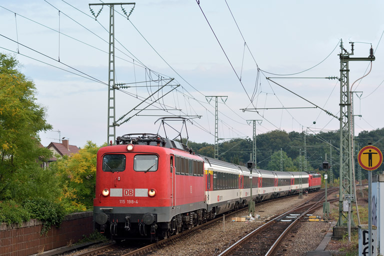 115 198 mit IC 2514 bei km 16,8 (September 2014)