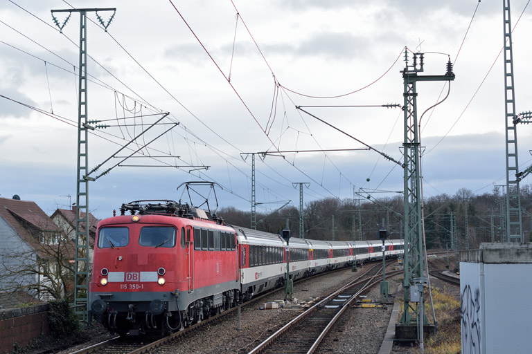 115 350 mit IC 280 bei km 16,8 (Dezember 2014)