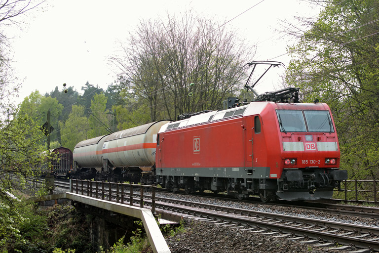 185 130 mit EZ 44691 bei km 18,4 (April 2014)