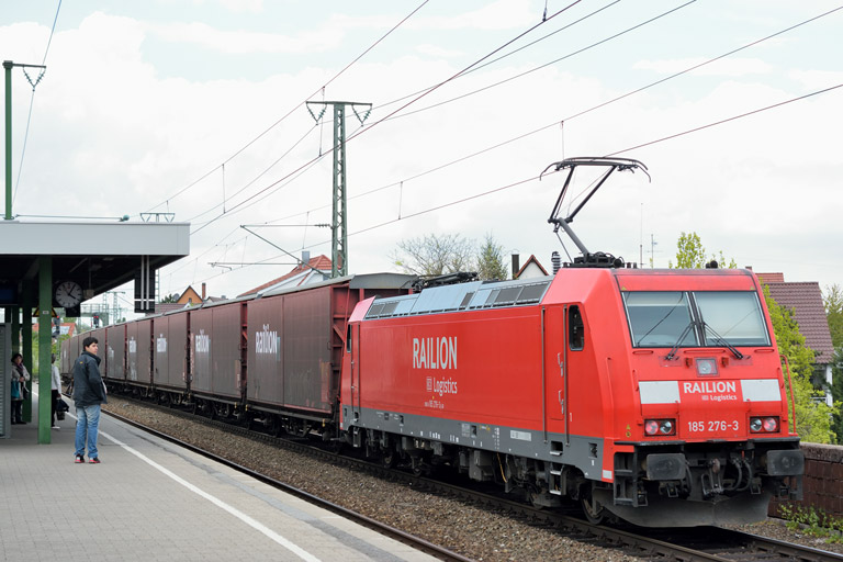 185 276 mit GA 52928 bei km 16,8 (April 2014)