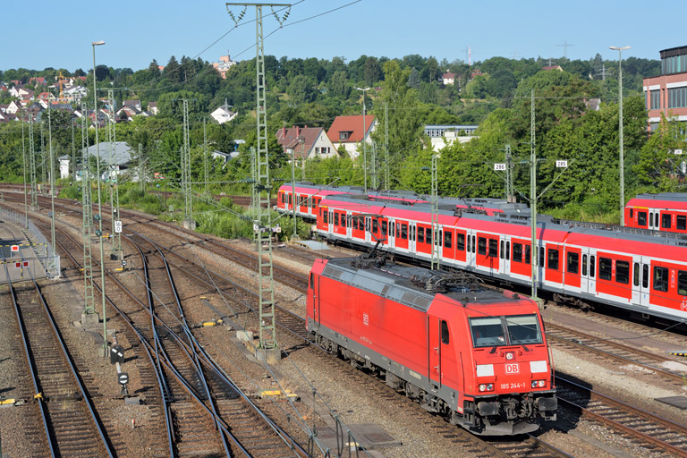 185 244 als T 66699 bei km 16,0 (Juli 2015)