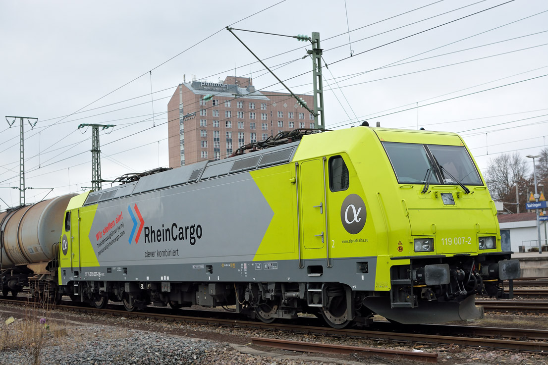 119 007 bei km 15,6 (Dezember 2016)