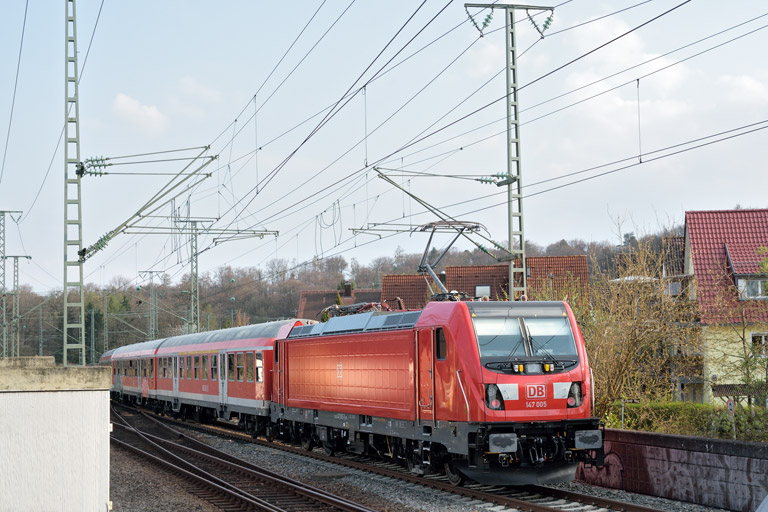 147 005 mit RB 19383 bei km 16,8 (April 2017)