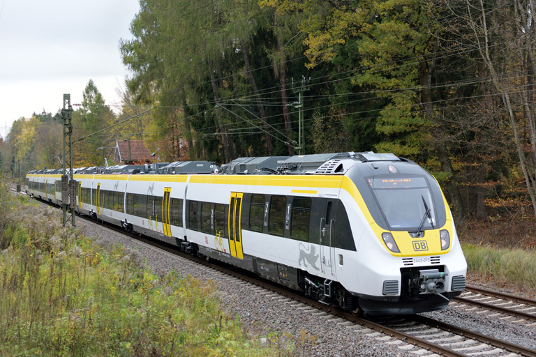 3442 213 und 3442 206 als RE 19088/19588 bei km 18,2 (Oktober 2017)