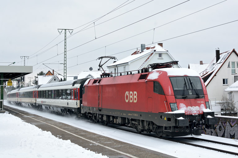 &Ouml;BB 1116 042 mit IC 185 bei km 16,8 (M&auml;rz 2018)
