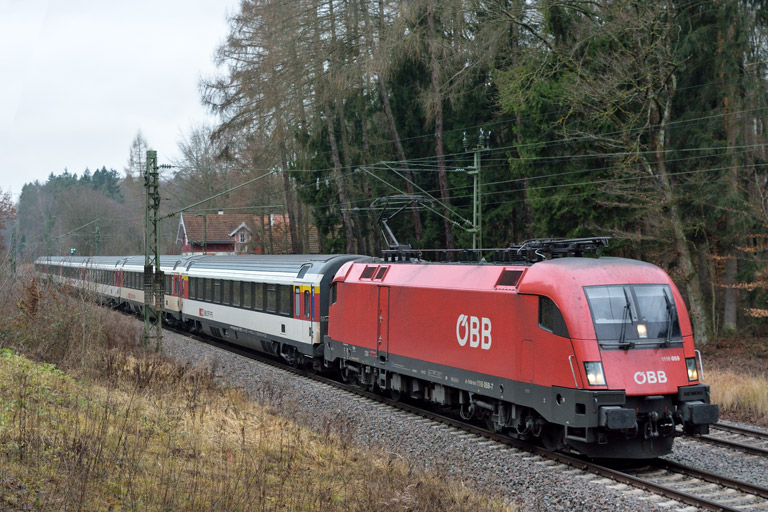 &Ouml;BB 1116 059 mit IC 188 bei km 18,2 (Januar 2018)