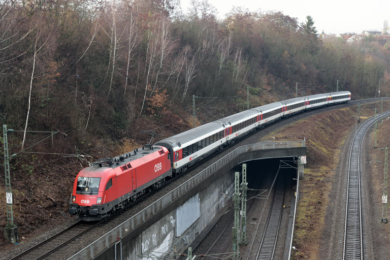 &Ouml;BB 1116 116 mit IC 189 bei km 13,8 (Dezember 2018)
