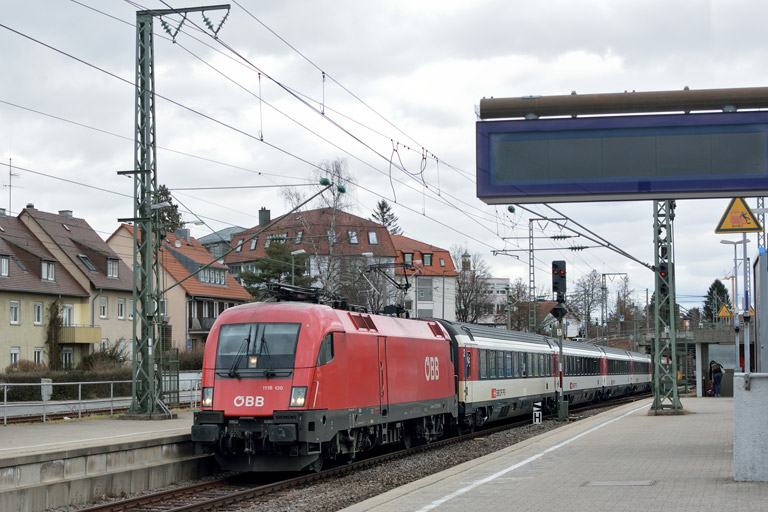 &Ouml;BB 1116 130 mit IC 187 bei km 15,6 (M&auml;rz 2018)