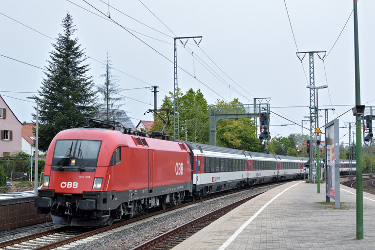 &Ouml;BB 1116 135 mit IC 185 bei km 16,6 (September 2018)