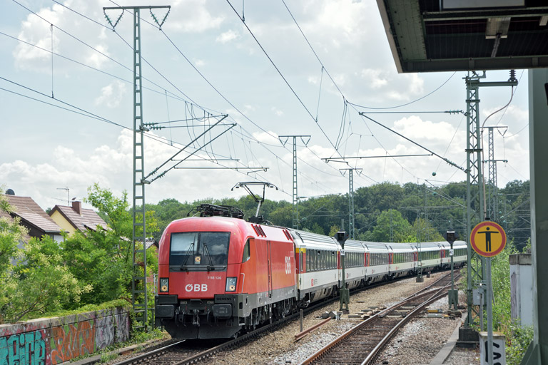 &Ouml;BB 1116 136 mit IC 280 bei km 16,8 (Juli 2018)