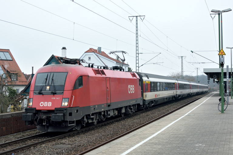 &Ouml;BB 1116 147 mit IC 282 bei km 16,8 (M&auml;rz 2018)