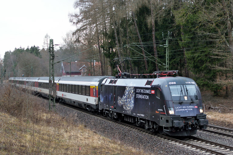 &Ouml;BB 1116 158 mit IC 186 bei km 18,2 (M&auml;rz 2018)