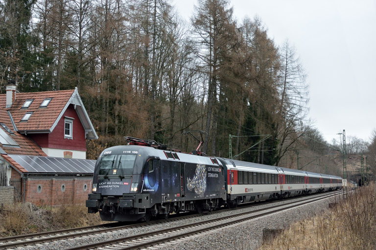 &Ouml;BB 1116 158 mit IC 186 bei km 18,2 (M&auml;rz 2018)