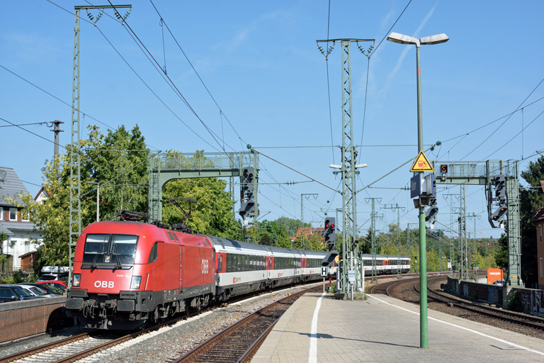 &Ouml;BB 1116 164 mit IC 185 bei km 16,6 (August 2018)