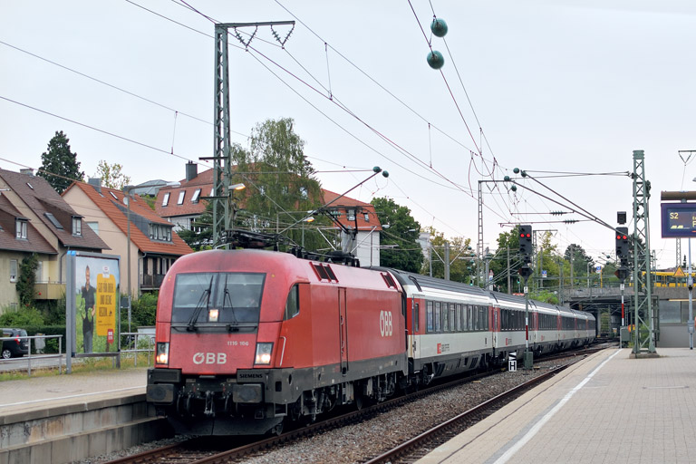 &Ouml;BB 1116 166 mit IC 189 bei km 15,6 (August 2018)