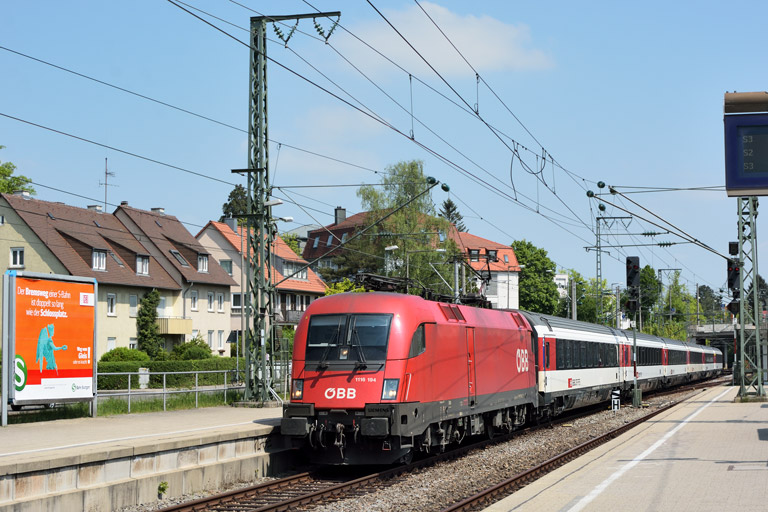 &Ouml;BB 1116 194 mit IC 187 bei km 15,6 (Mai 2018)