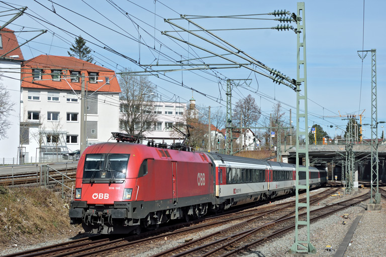 &Ouml;BB 1116 199 mit IC 189 bei km 15,4 (April 2018)