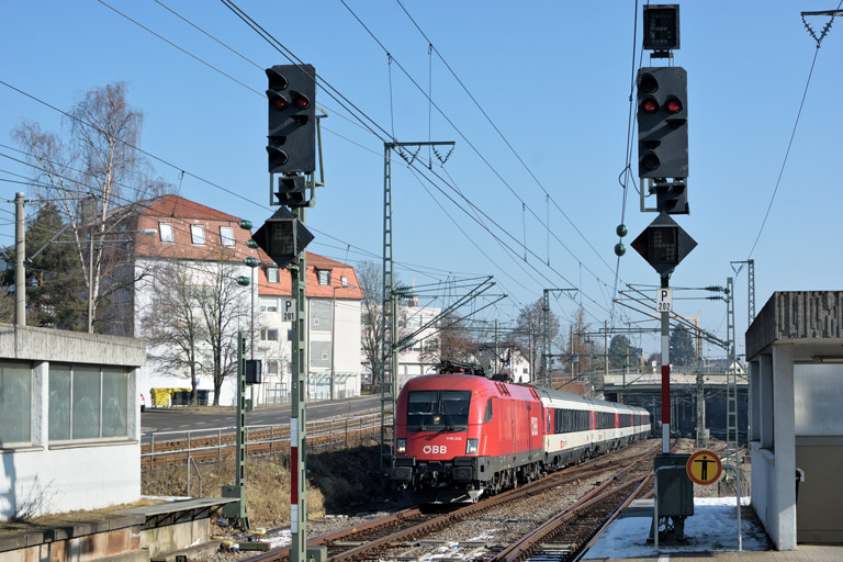 &Ouml;BB 1116 252 mit IC 185 bei km 15,4 (M&auml;rz 2018)