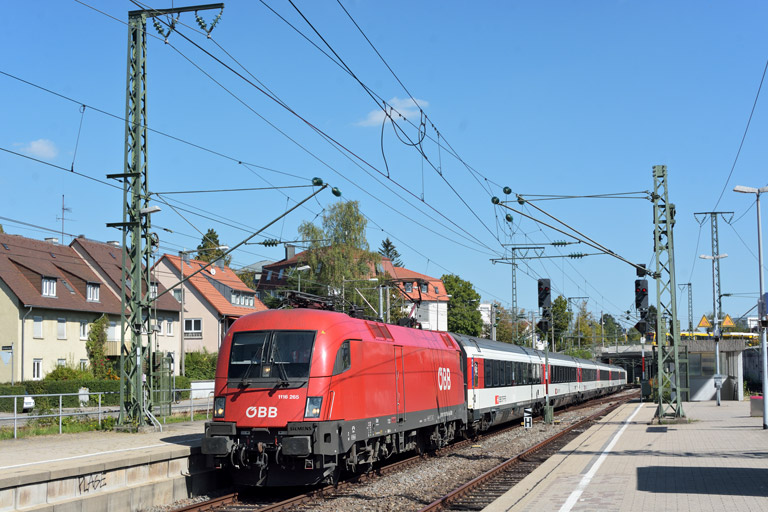 &Ouml;BB 1116 265 mit IC 187 bei km 15,6 (September 2018)