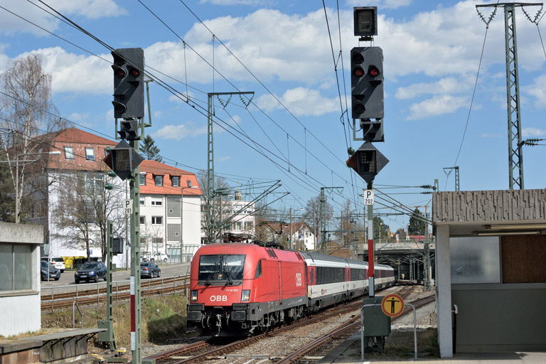 &Ouml;BB 1116 267 mit IC 187 bei km 15,4 (April 2018)