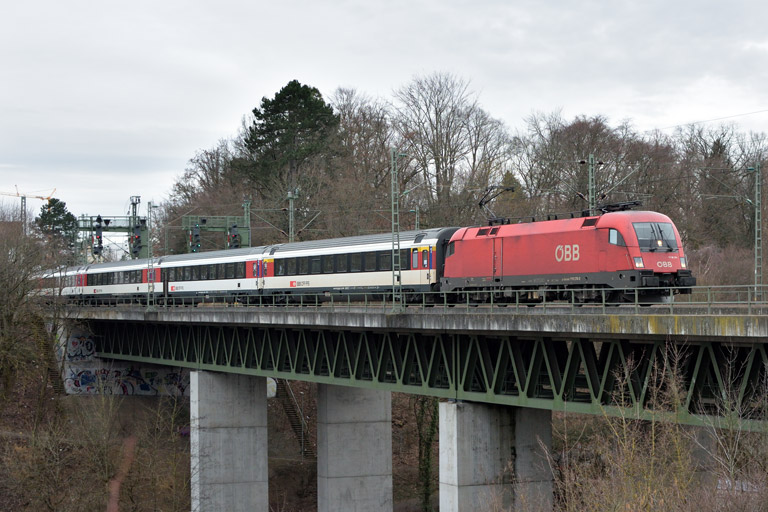 &Ouml;BB 1116 274 mit IC 186 bei km 14,6 (M&auml;rz 2018)