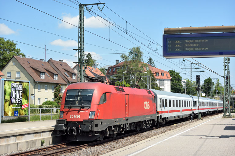 &Ouml;BB 1116 279 mit IC 2337 bei km 15,6 (Mai 2018)