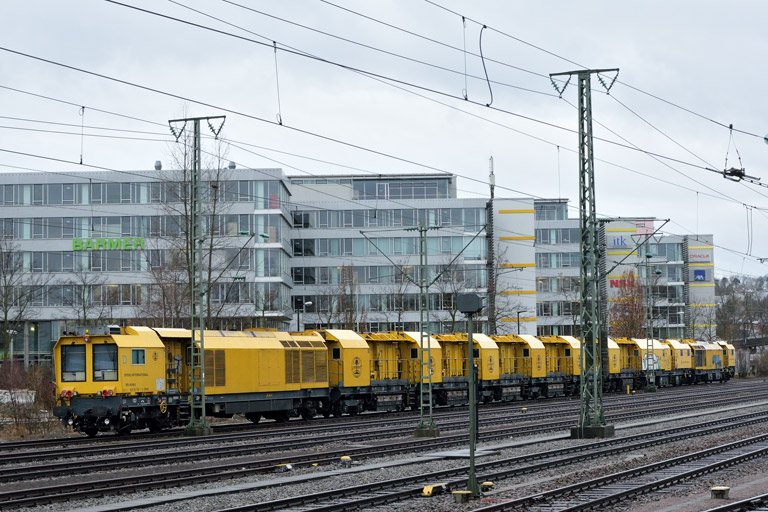 Schienenschleifzug Speno RR 48 M-5 bei km 15,8 (Januar 2018)