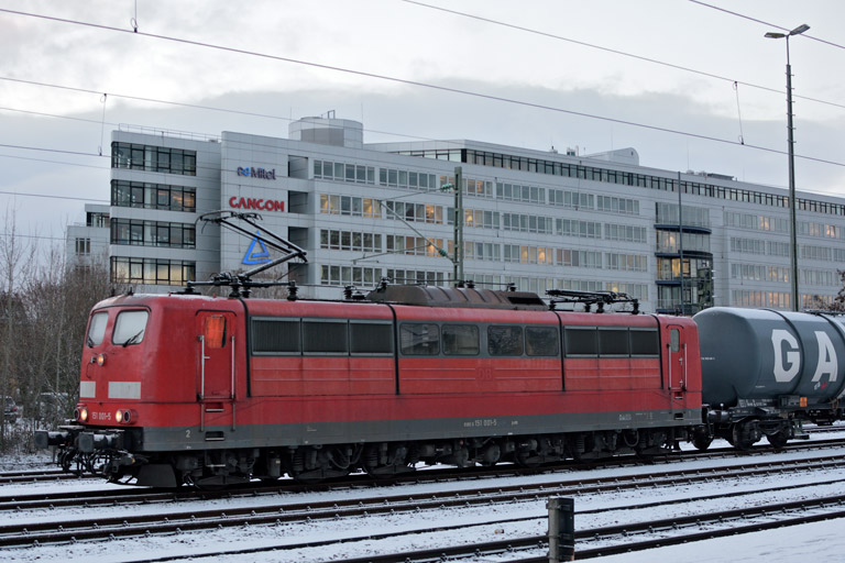 151 001 bei km 15,6 (Januar 2019)
