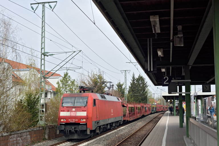 152 155 mit EZ 52089 bei km 16,8 (April 2019)